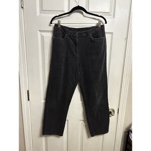 Ruby Rd Womens 12P Corduroy Pants Chino Jeans Gray Stretch Cotton Zip Pockets